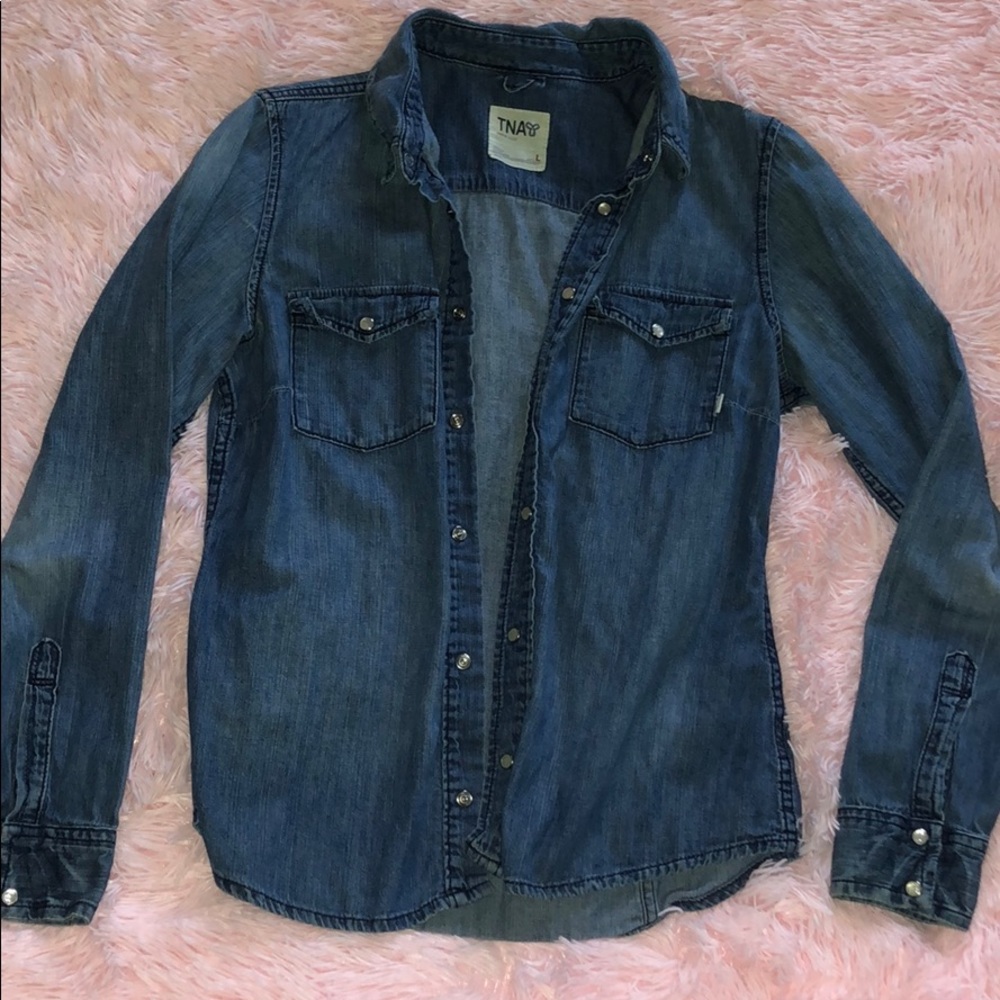 TNA long sleeve jean shirt